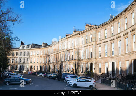 Terrasse de maisons mitoyennes de style victorien dans Park Circus, Glasgow, Écosse, Royaume-Uni Banque D'Images