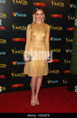 Hollywood, CA. 06 Jan, 2017. Natasha Bassett, 6e à AACTA International Awards, à l'Hollywood Avalon en Californie le 06 janvier 2017. © Faye Sadou/media/Alamy Punch Live News Banque D'Images