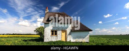 Cottage à proximité de Fenland isolés Wisbech town, Fenland, Cambridgeshire, Angleterre, Grande-Bretagne, Royaume-Uni Banque D'Images