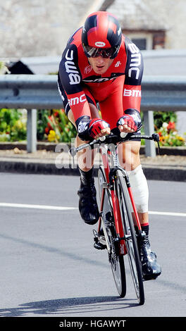 La Société Britannique Steve Cummings de BMC équipe lors de l'étape 19 entre Bonneval et Chartres, France. Banque D'Images