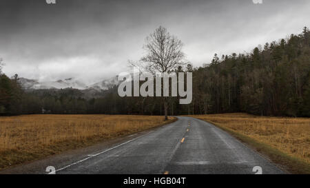 L'hiver, le site Cataloochee Valley, parc national des Great Smoky Mountains, North Carolina Banque D'Images