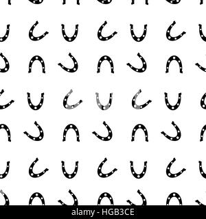 Horseshoe pattern transparente noir. Fer à cheval fond vector illustration Banque D'Images