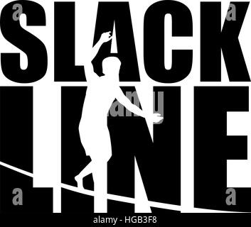 Slackline avec word Illustration de Vecteur