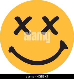Smiley jaune avec x-rated yeux Illustration de Vecteur
