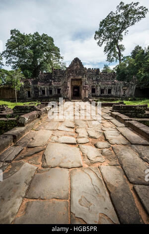 Trésors de l'ancienne Angkor dans les ruines du Prasat Phreah Khan Banque D'Images