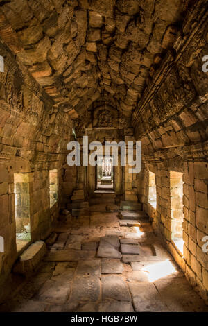 Trésors de l'ancienne Angkor dans les ruines du Prasat Phreah Khan Banque D'Images