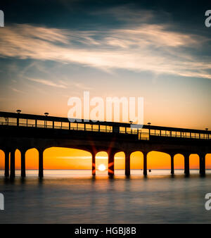 Boscombe Pier lever du soleil Banque D'Images