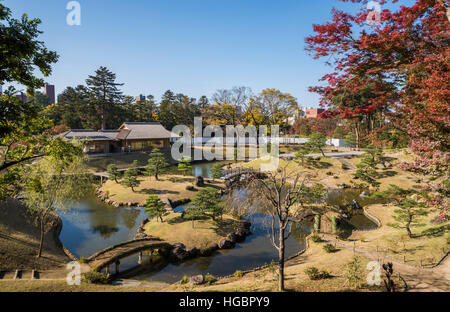 Jardin Gyokusen'inmaru, le Château de Kanazawa, la ville de Kanazawa, Ishikawa Prefecture, Japan Banque D'Images