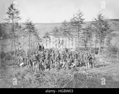 Photo de groupe du 170e d'infanterie de New York durant la guerre civile américaine. Banque D'Images