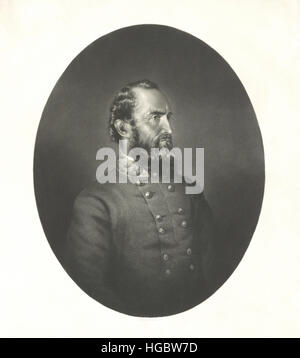 Portrait de Thomas Stonewall Jackson de l'armée des États confédérés. Banque D'Images