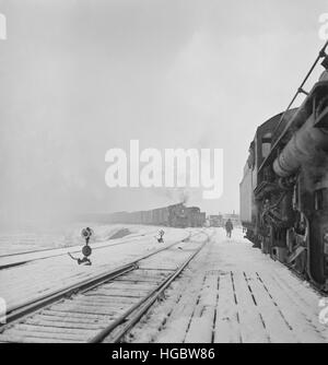 Janvier 1943 - Transport de marchandises sur l'Indiana Harbor Belt Railroad. Banque D'Images