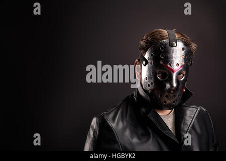 Meurtrier sanglant en masque de hockey portrait Banque D'Images