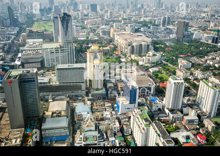 Vue aérienne de la partie centrale de la ville de Bangkok, Thailande, Asie Banque D'Images