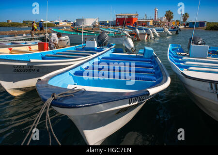 Des bateaux pour l'observation des baleines grises de l'habitat de reproduction et de mise bas, de Bahia Magdalena en mer de Cortes, Baja California Sur, au Mexique. Banque D'Images