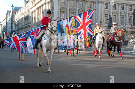 Tous les chevaux, Queens London's New Year's Day Parade, Londres, Angleterre, Banque D'Images