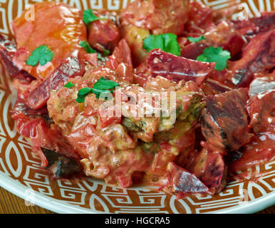 Curry de mouton de betterave - Chuqandar Gosht Banque D'Images