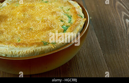 Tarta de seso - cervelle de boeuf tarte dans la cuisine colombienne. Banque D'Images