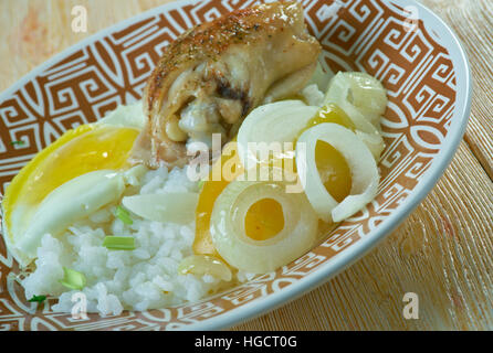 Riz au Curry Hainanese chinois - plat de Singapour Banque D'Images