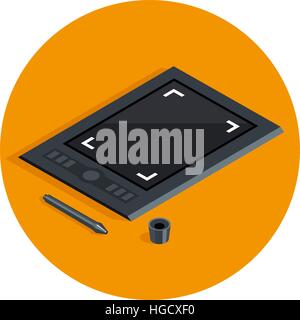 Tablette graphique icône vecot Illustration de Vecteur