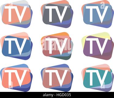 Conception de Logo TV Set. Spe 8 pris en charge. Illustration de Vecteur