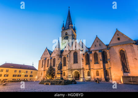 La ville de Sibiu, Roumanie, Evangelical Cathedral de Sebiu Jean-claude Rambaud, Monument. Banque D'Images