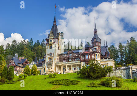 Roumanie, Prahova, Ville, Château de Peles de Sinaia, Banque D'Images