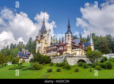 Roumanie, Prahova, Ville, Château de Peles de Sinaia, Banque D'Images