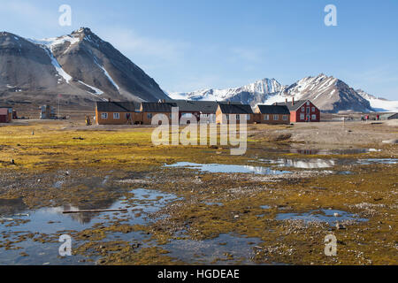 Monte Carlo, Kongsfjord, Ny Alesund, village Banque D'Images