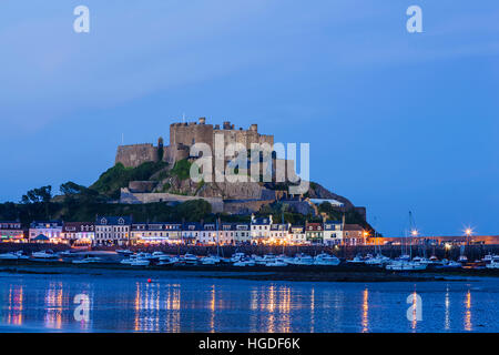 Royaume-uni, Iles Anglo-Normandes, Jersey, Gorey, château Mont Orgueil Banque D'Images