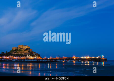 Royaume-uni, Iles Anglo-Normandes, Jersey, Gorey, château Mont Orgueil Banque D'Images