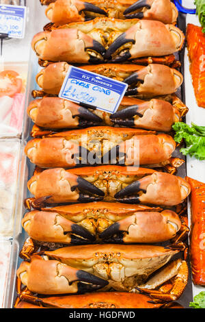 L'Angleterre, l'East Sussex, Hastings, Fish Shop Afficher des crabes Banque D'Images