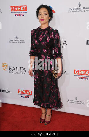 Beverly Hills, CA, USA. Jan 7, 2017. 07 janvier 2017 - Los Angeles, Californie - Ruth Negga. Le BAFTA Tea Party qui a eu lieu au Four Seasons Hotel Los Angeles. Crédit photo : Birdie Thompson/AdMedia © Birdie Thompson/AdMedia/ZUMA/Alamy Fil Live News Banque D'Images