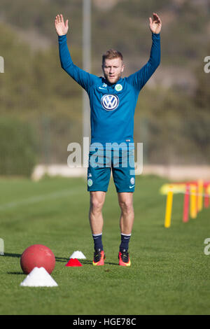 Murcia, Espagne. Le 08 Jan, 2017. Jakub Blaszczykowski peut être vu pendant le camp d'entraînement de l'équipe du VfL Wolfsburg en Murcie, Espagne, 08 janvier 2017. Photo : Pascu Mendez/dpa/Alamy Live News Banque D'Images