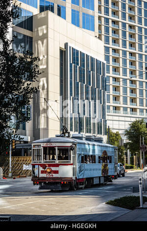 Betty M-Lines vintage trolley, McKinney Avenue, Dallas, Texas Banque D'Images