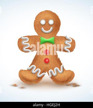 Gingerbread Man couleur décoration glaçage. Maison de vacances en forme de cookie . Illustration vecteur qualitatif s pour le nouvel an, noël, hiver, cuisine, Eve, de l'alimentation, Silvester, etc Illustration de Vecteur
