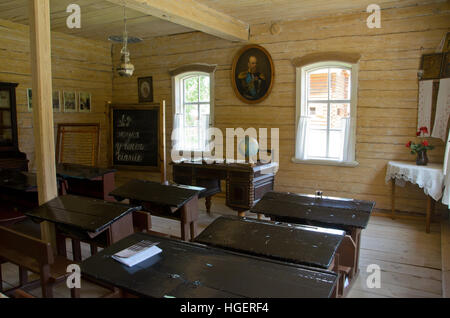 Musée d'architecture en bois Taltsy f et près de Ethonography ville d'Irkoutsk. Banque D'Images