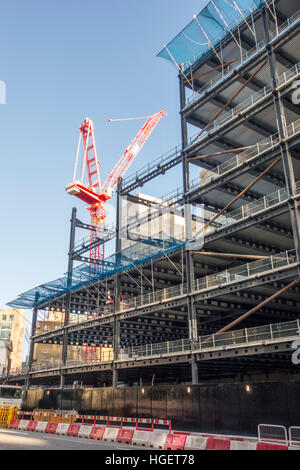 Les travaux de construction par Brookfield multiplex sur le nouveau siège de Goldman Sachs sur Shoe Lane, London, UK Banque D'Images