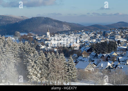 La région de sports d'hiver Winterberg, Sauerland, Rhénanie du Nord-Westphalie, Allemagne Banque D'Images