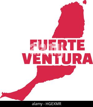 Carte de Fuerteventura avec nom Illustration de Vecteur