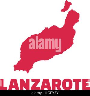 Carte de Lanzarote avec nom Illustration de Vecteur