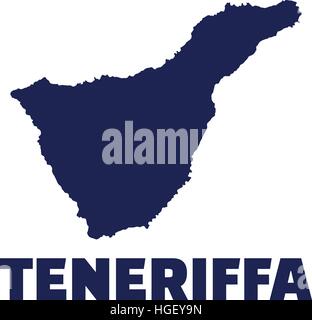 Carte de Tenerife avec nom Illustration de Vecteur