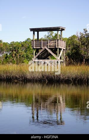 Lookout Tower, Spruce Creek Park, Port orange, Floride Banque D'Images