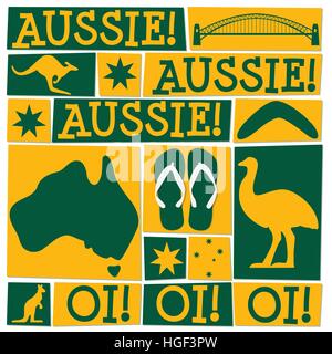 Carte d'Australia Day funky en format vectoriel. Illustration de Vecteur