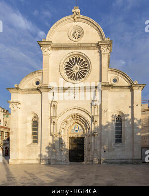 Cathédrale de Saint Jacob, Šibenik, comté de Šibenik-Knin, en Croatie Banque D'Images