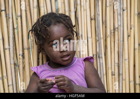 Jeune fille africaine avec tresses, Botswana, Namibie Banque D'Images