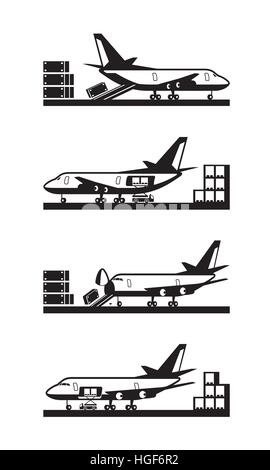 Différents types de chargement cargo - vector illustration Illustration de Vecteur