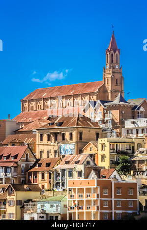 Homes d'Antananarivo, la capitale de l'île de Madagascar Banque D'Images