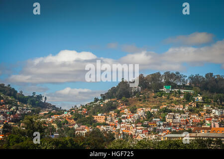 Homes d'Antananarivo, la capitale de l'île de Madagascar Banque D'Images