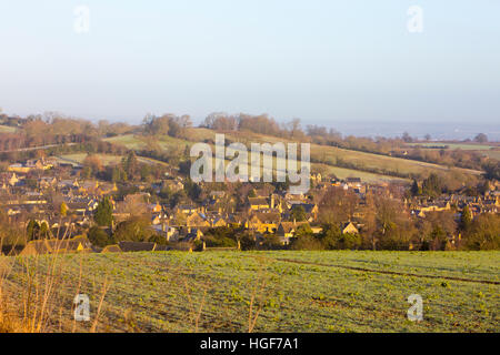 Vue panoramique de Chipping Campden, une ville de marché dans la région des Cotswolds du Gloucestershire, Angleterre, Royaume-Uni.. Banque D'Images