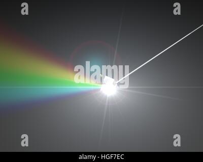 3d illustration de prisme et de la réfraction des rayons de lumière. Banque D'Images